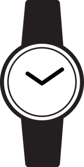 Minimalist Black Watch Silhouette PNG