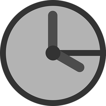 Minimalist Blackand Gray Clock PNG