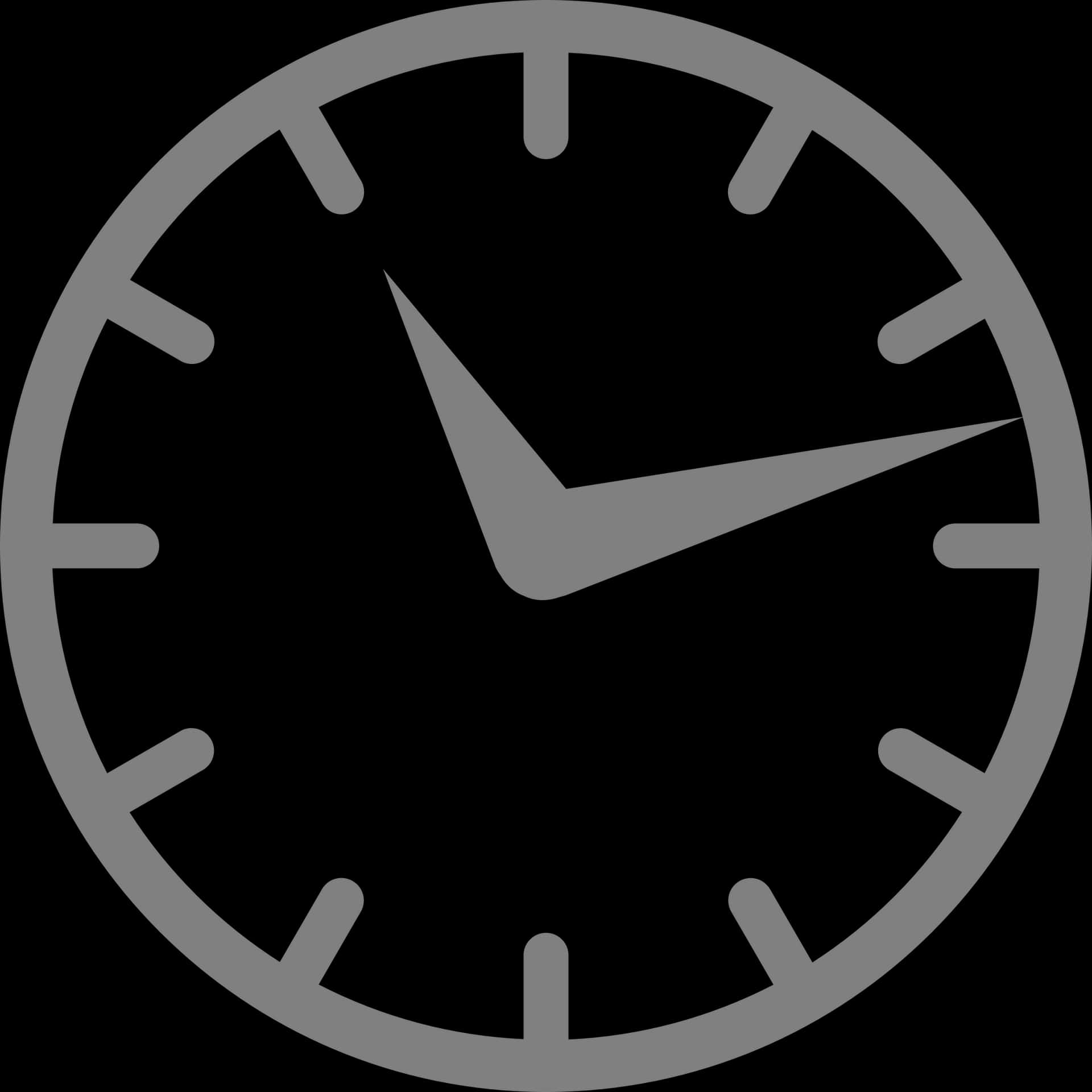 Minimalist Blackand White Clock Design PNG