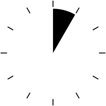 Minimalist Blackand White Clock Face PNG