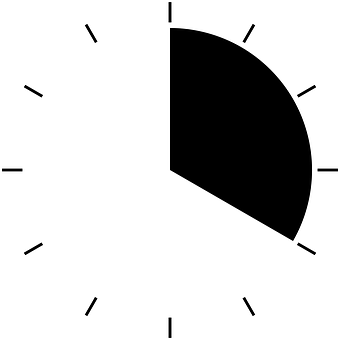 Minimalist Blackand White Clock Graphic PNG