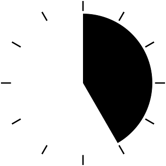 Minimalist Blackand White Clock Graphic PNG