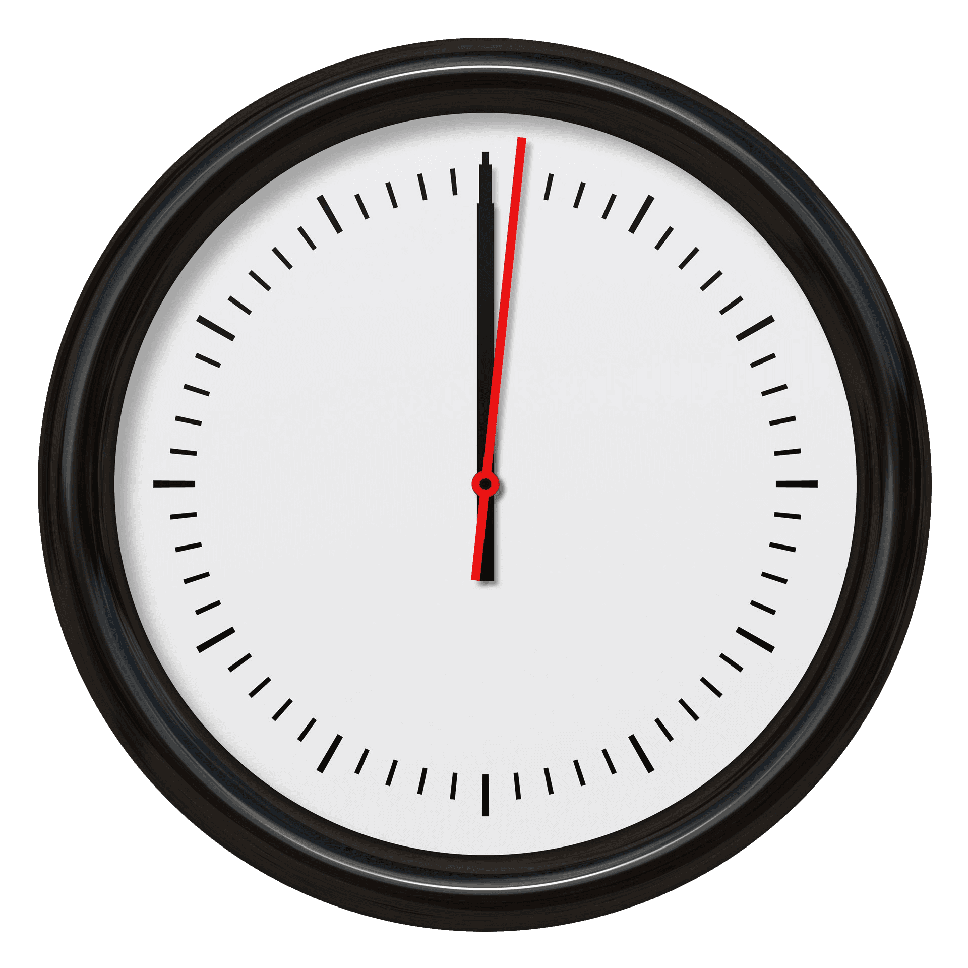 Minimalist Blackand White Wall Clock PNG