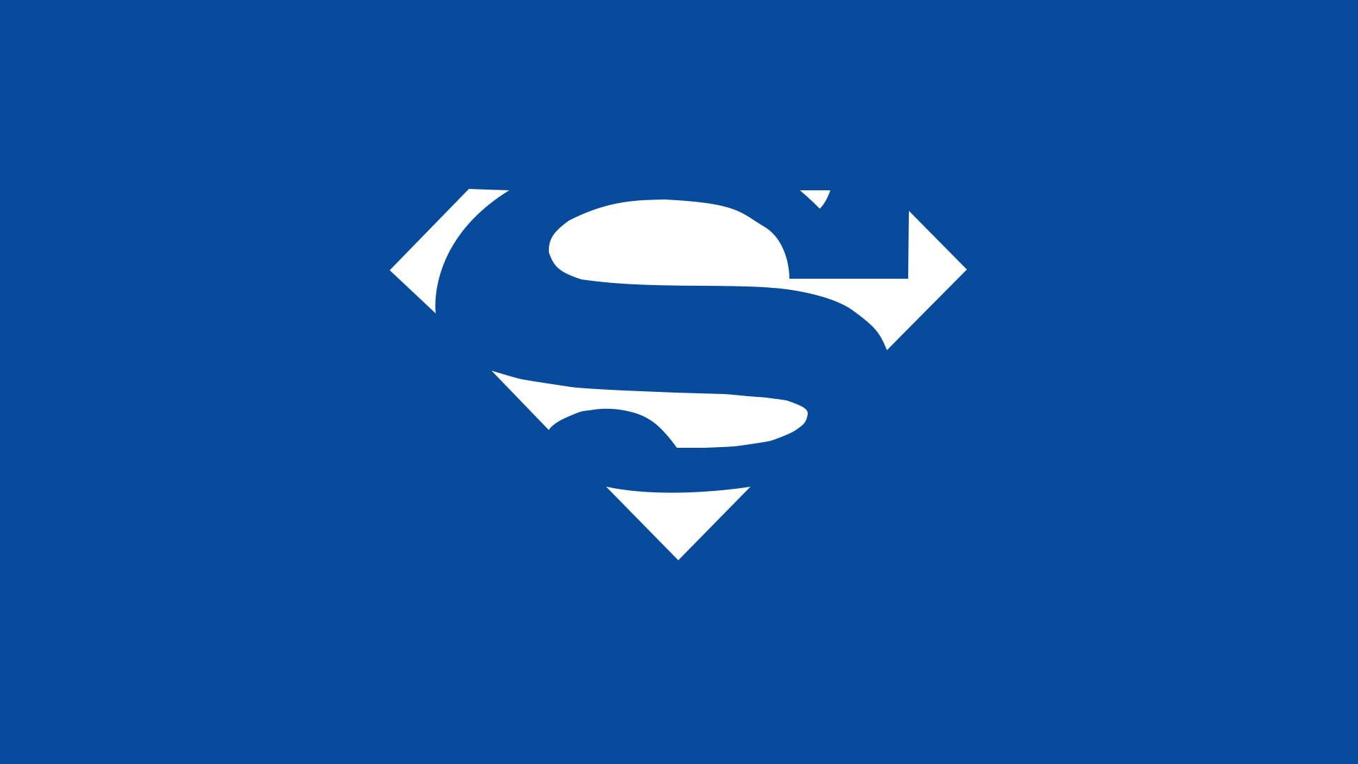 Minimalistischesblaues Und Weißes Superman-logo Wallpaper