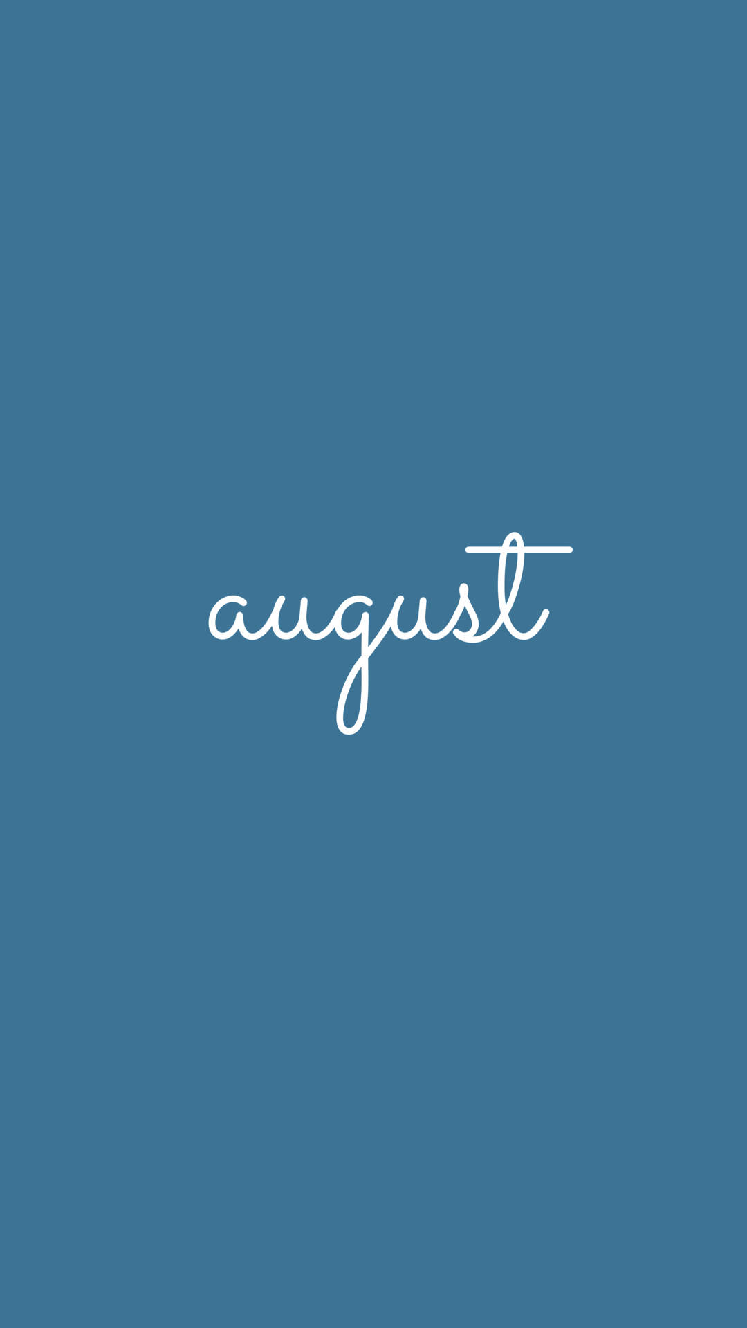 Celebrate August with a Blue Minimalist Background Wallpaper