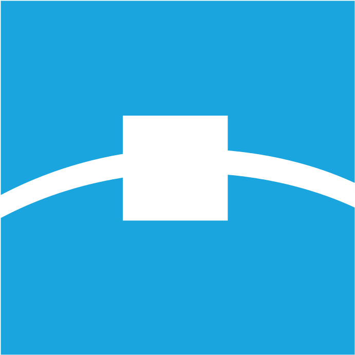Minimalist Blue Bridge Graphic PNG