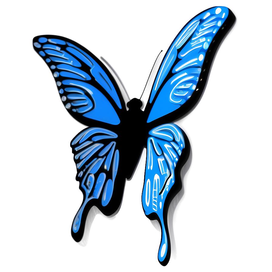 Download Minimalist Blue Butterfly Icon Png 05212024 | Wallpapers.com