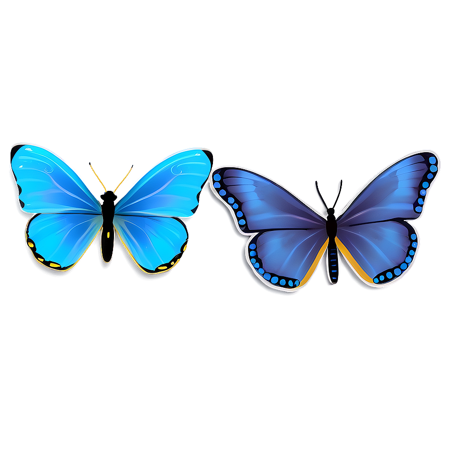 Minimalist Blue Butterfly Icon Png 97 PNG