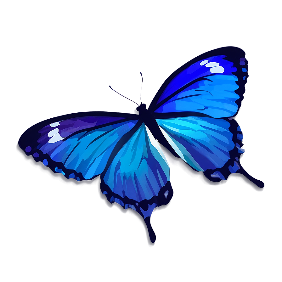 Minimalist Blue Butterfly Icon Png Hxf PNG