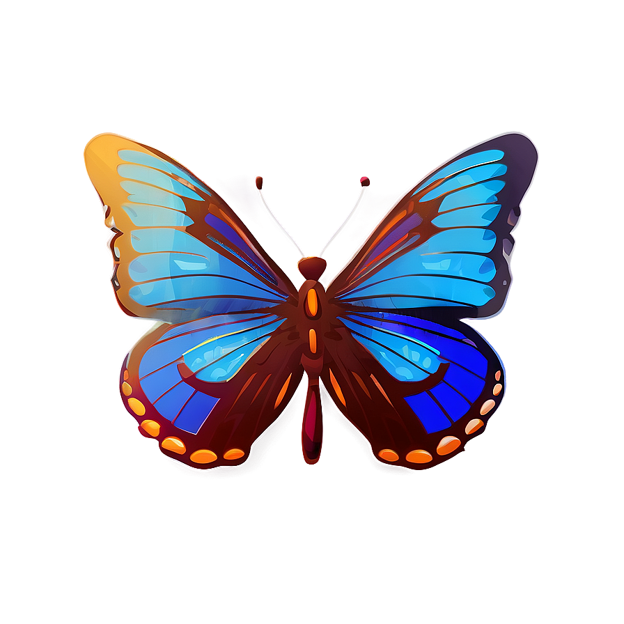 Minimalist Blue Butterfly Icon Png Wwr PNG
