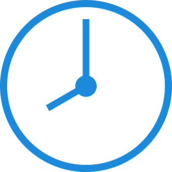 Minimalist Blue Clock Icon PNG