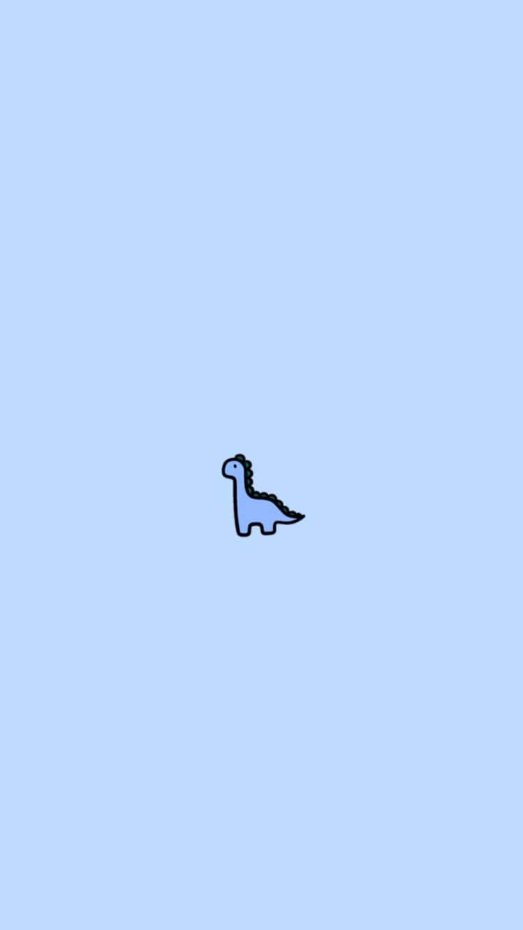 Download Minimalist Blue Dinosaur Illustration Wallpaper | Wallpapers.com