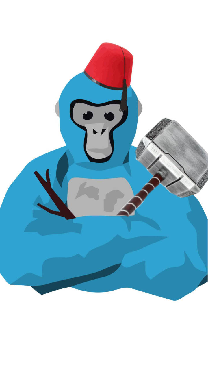 Minimalist Blue Gorilla Iphone Background