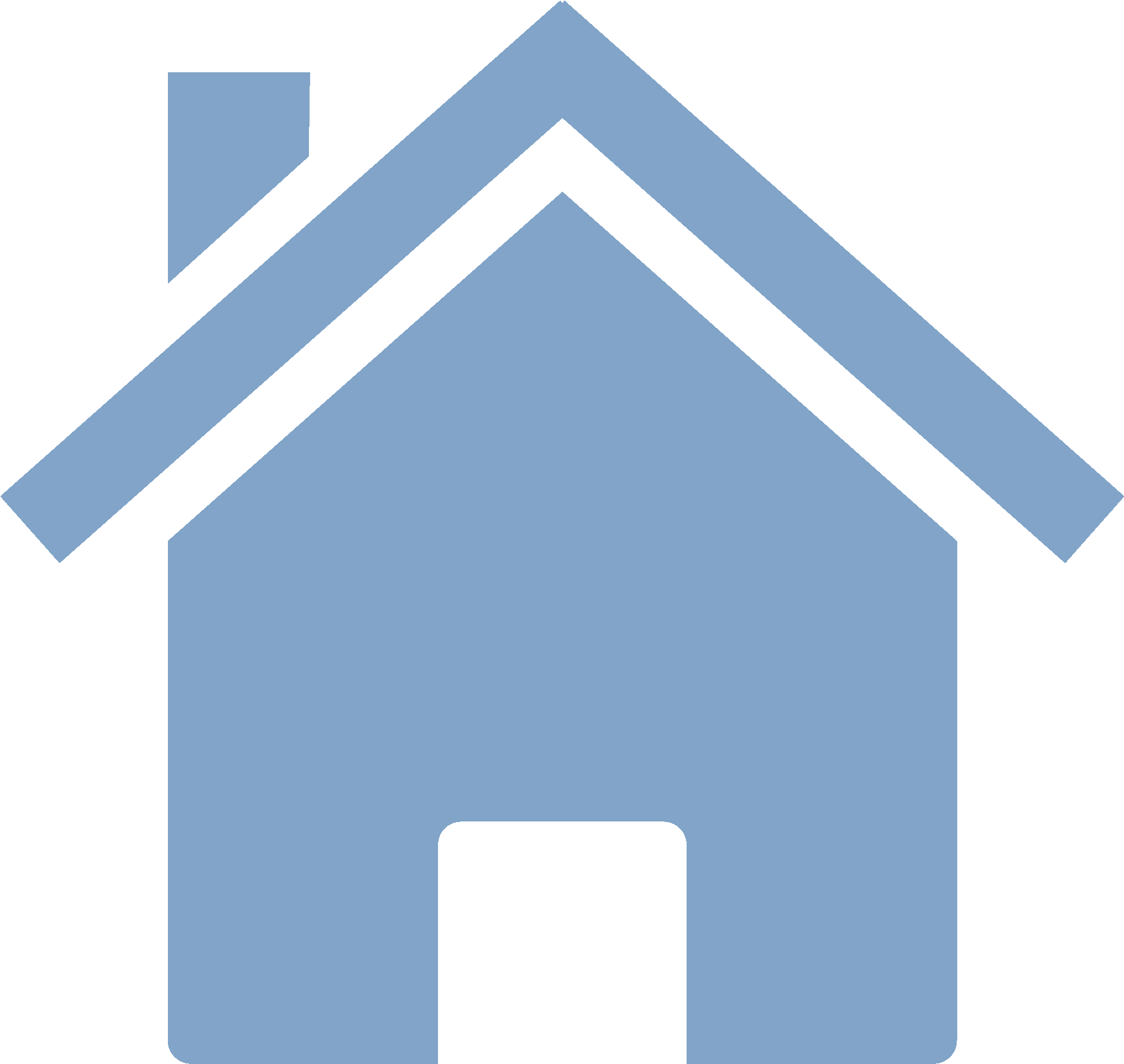 Minimalist Blue House Icon PNG