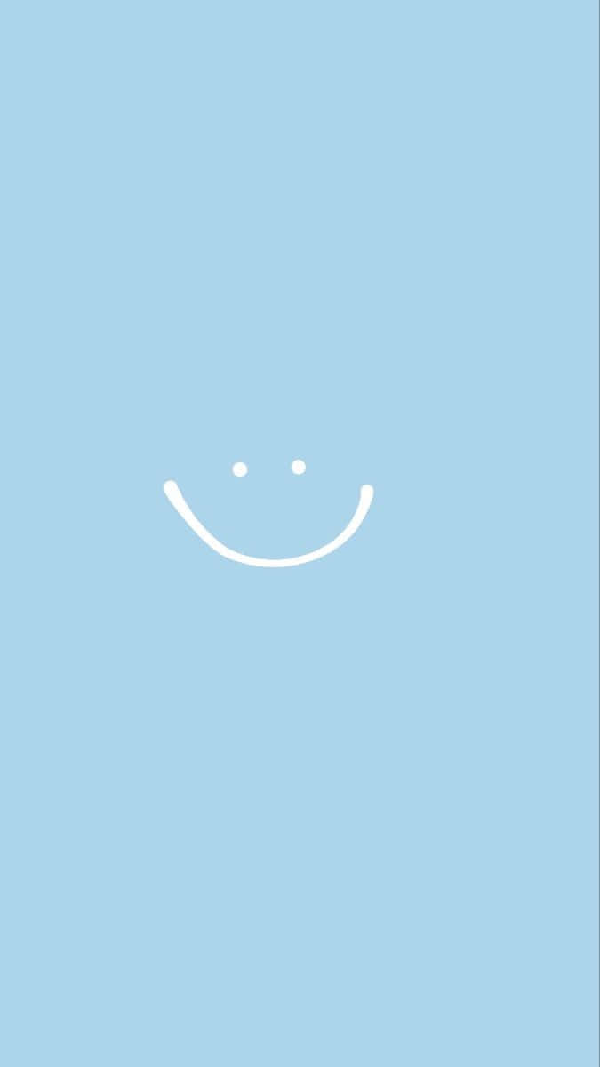 Minimalist Blue Smiley Face Wallpaper