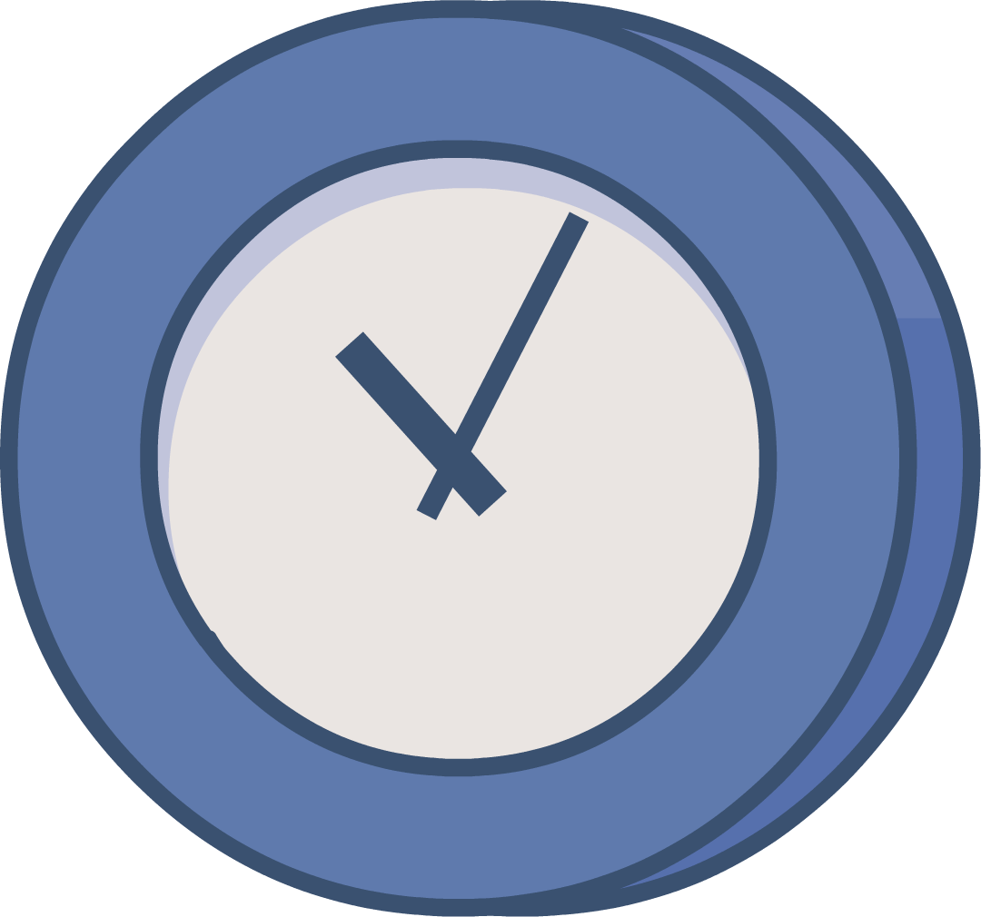 Minimalist Blueand White Clock PNG