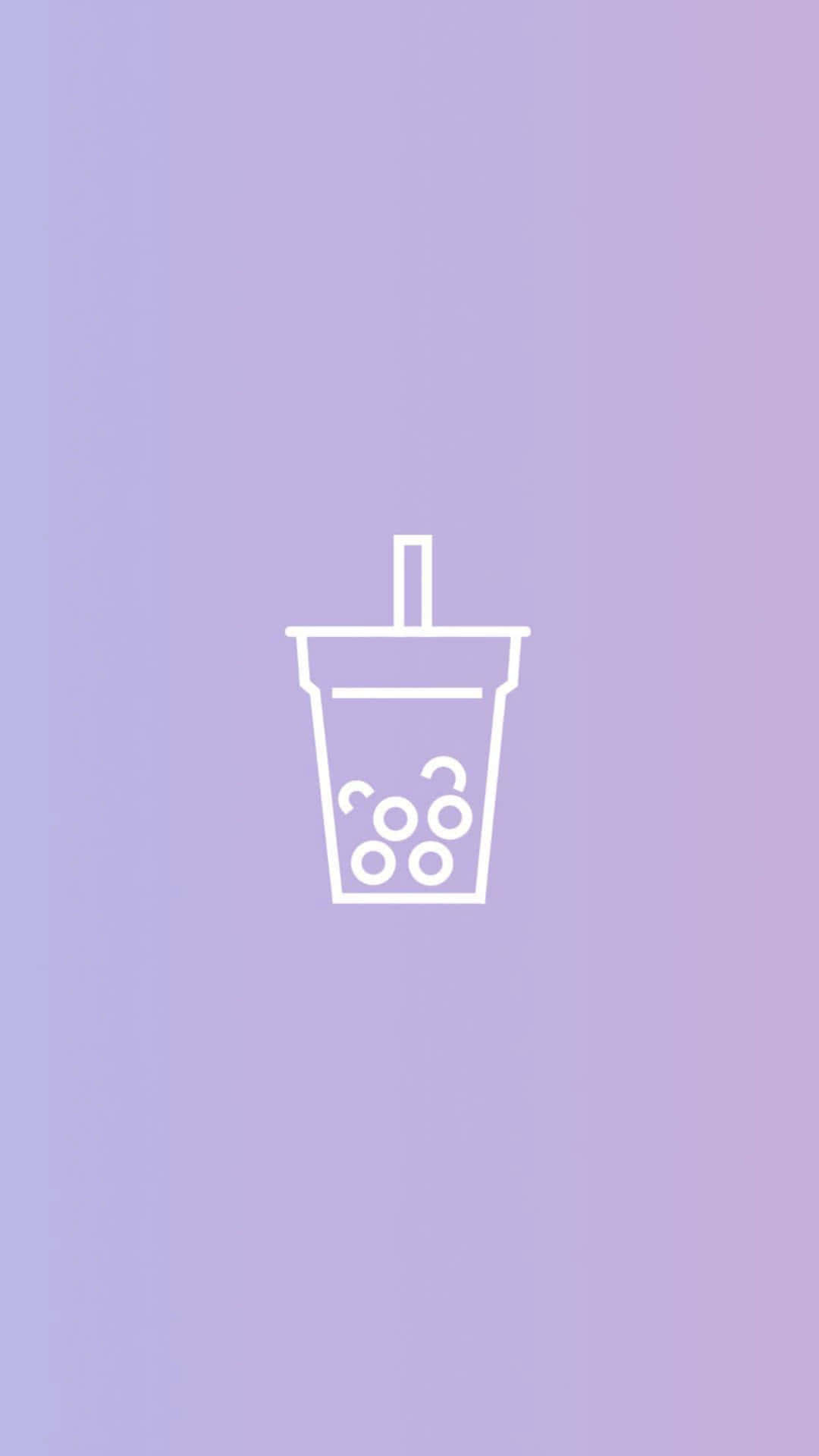Minimalist Boba Tea Icon Purple Background.jpg Wallpaper