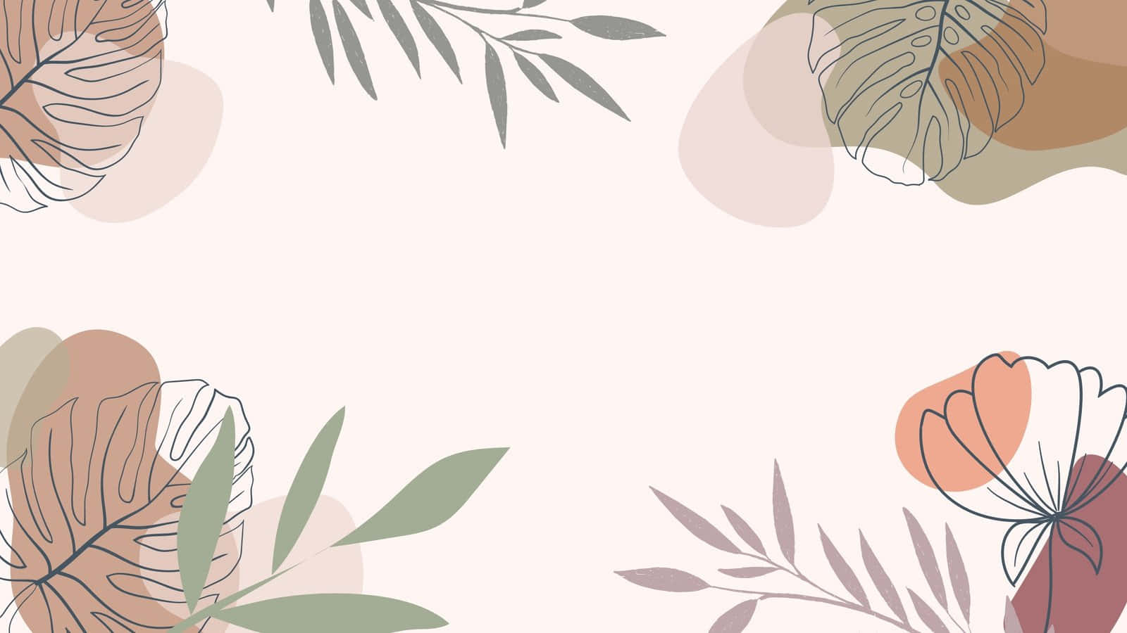 Minimalist Boho Floral Desktop Background Wallpaper