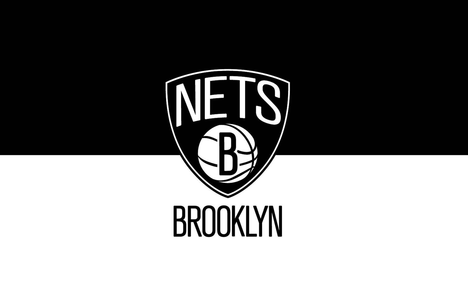Minimalistisk Brooklyn Nets Logo Tapet: Et klassisk design af et Brooklyn Nets-logo, der vil passe perfekt til dit skrivebord. Wallpaper