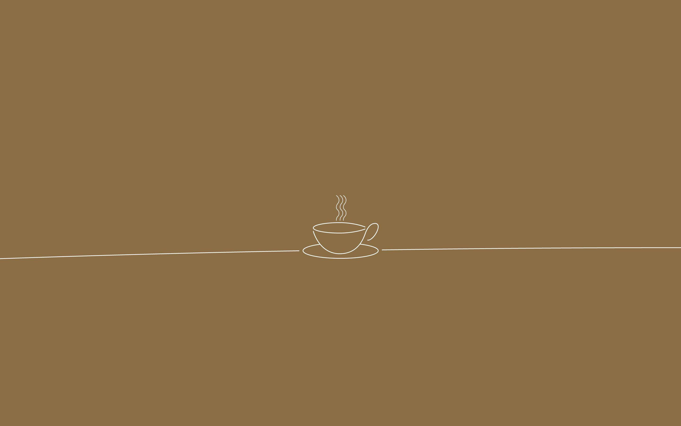 Minimalist Brown Aesthetic Coffee Laptop Background