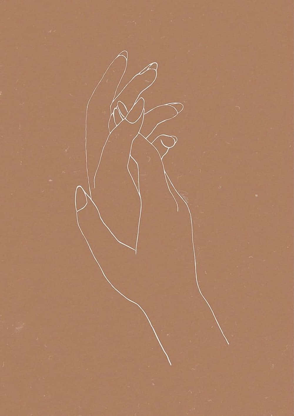 Minimalist Brown Aesthetic Hand Holding Wallpaper