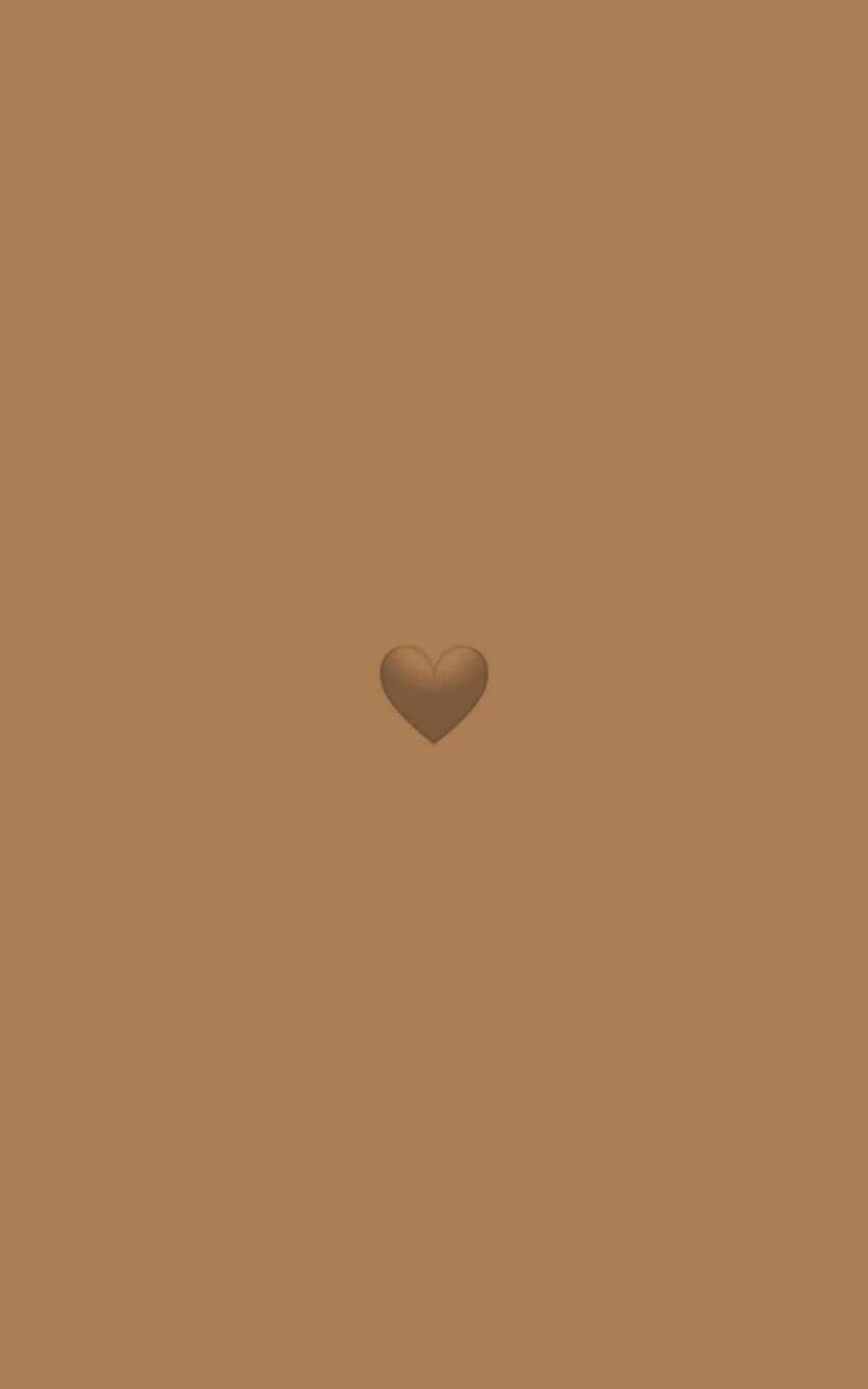 Minimalist Brown Aesthetic With Heart Wallpaper