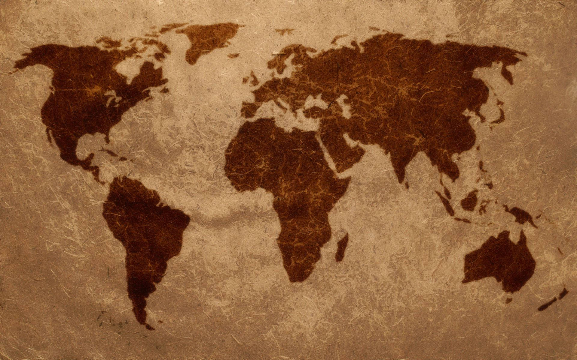 Minimalist Brown World Map