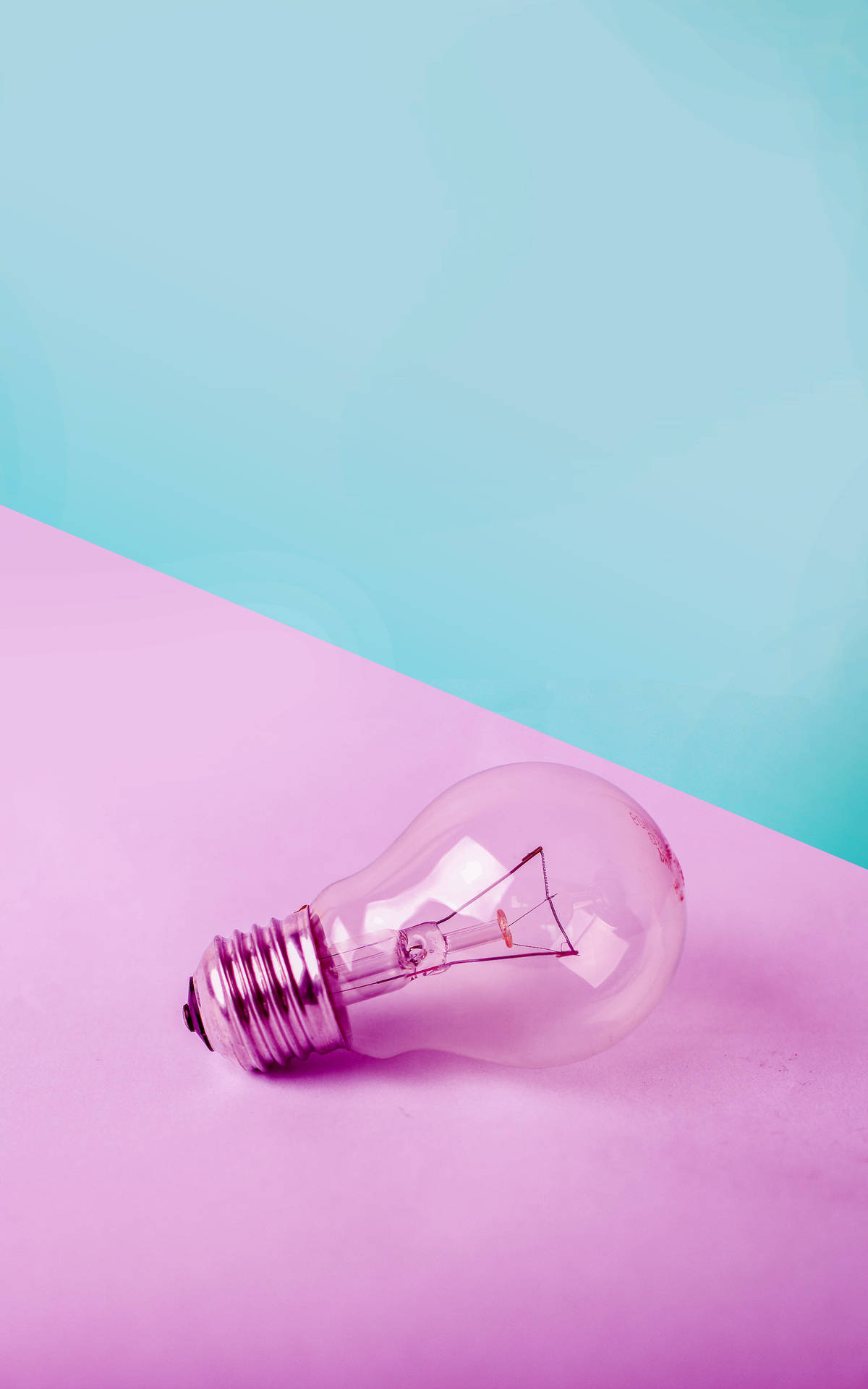 Minimalist Bulb In Pastel Blue And Violet