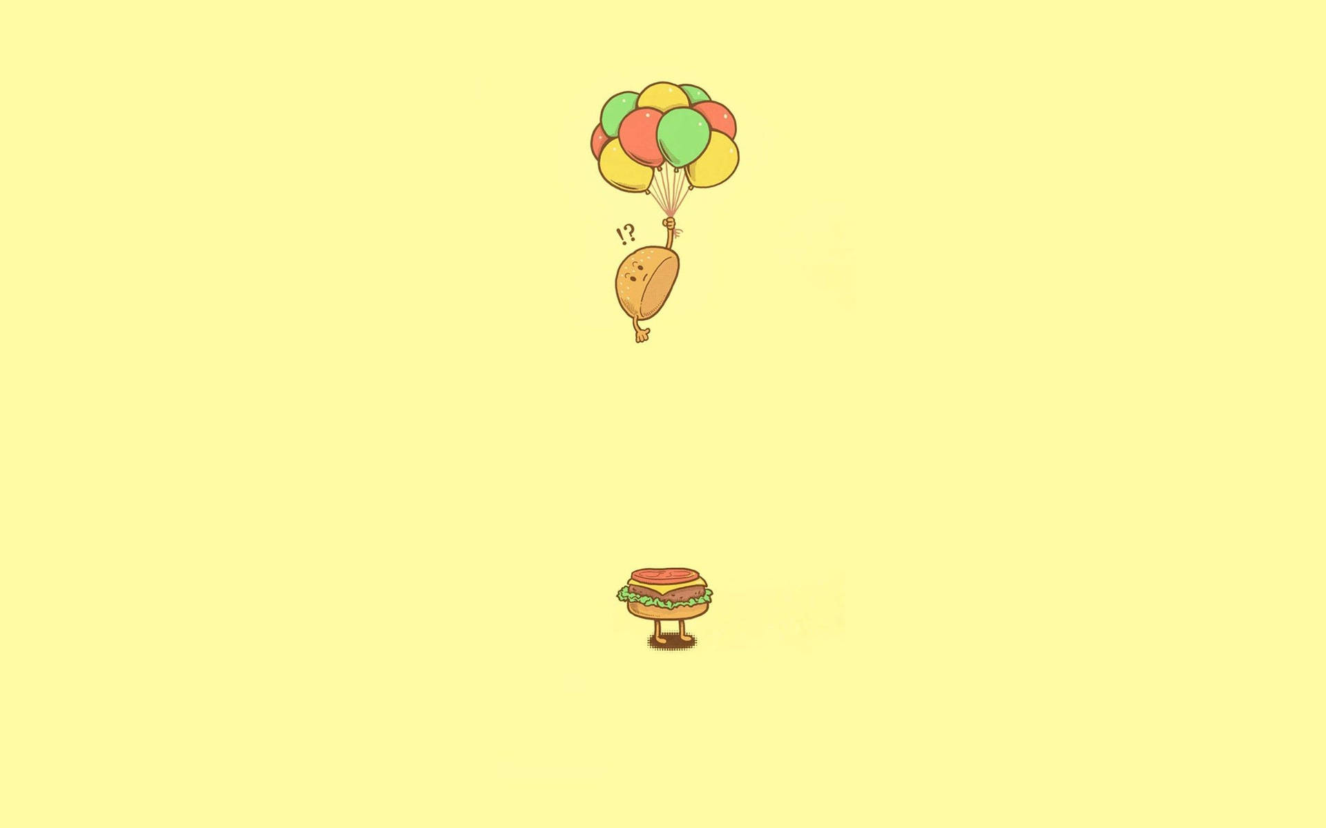 Minimalist burger balloons design wallpaper
