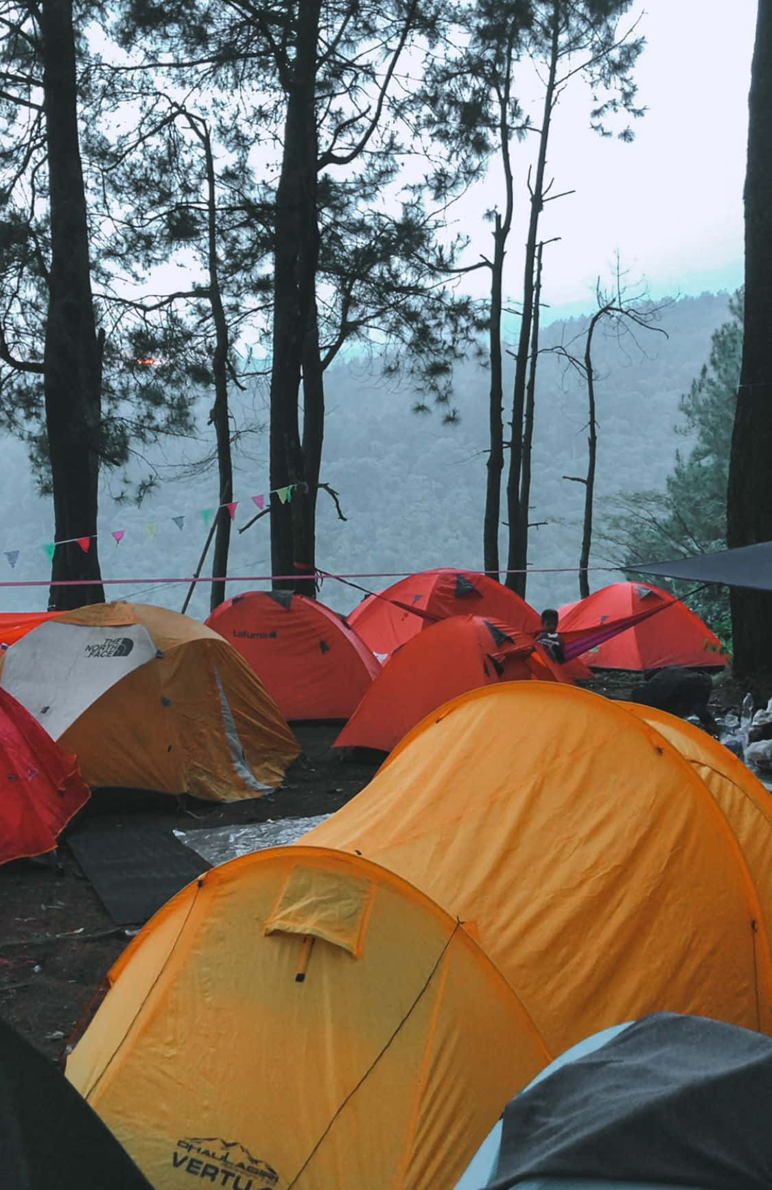 Serene Minimalist Camping Setup Wallpaper
