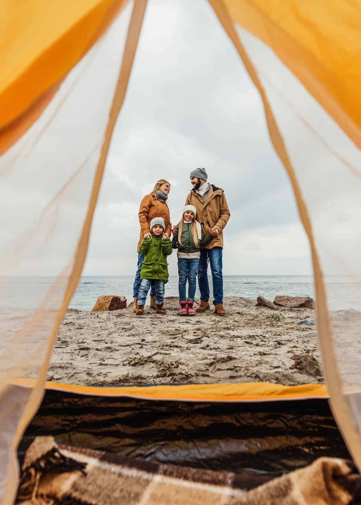 A Tranquil Minimalist Camping Site Wallpaper