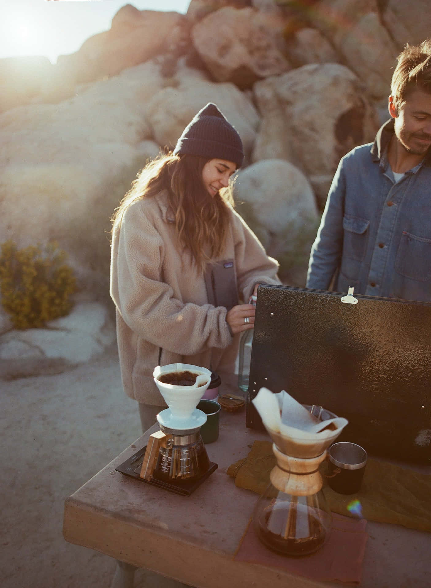 Minimalistische Campingplaats Onder De Sterren Achtergrond