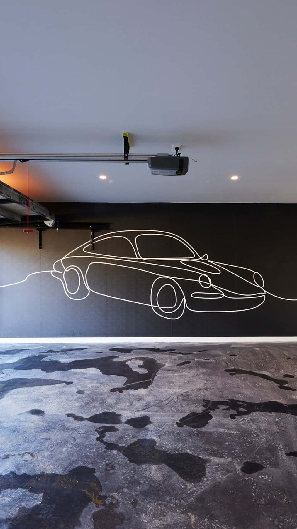Minimalist Car Line Art Interior Wallpaper
