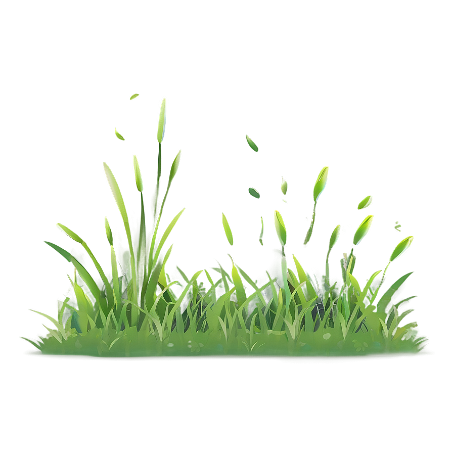 Minimalist Cartoon Grass Png 06122024 PNG