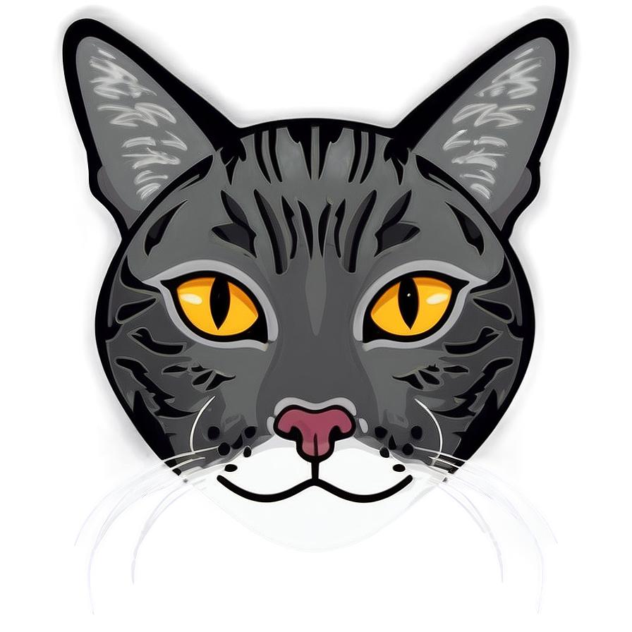 Minimalist Cat Head Outline Png 41 PNG