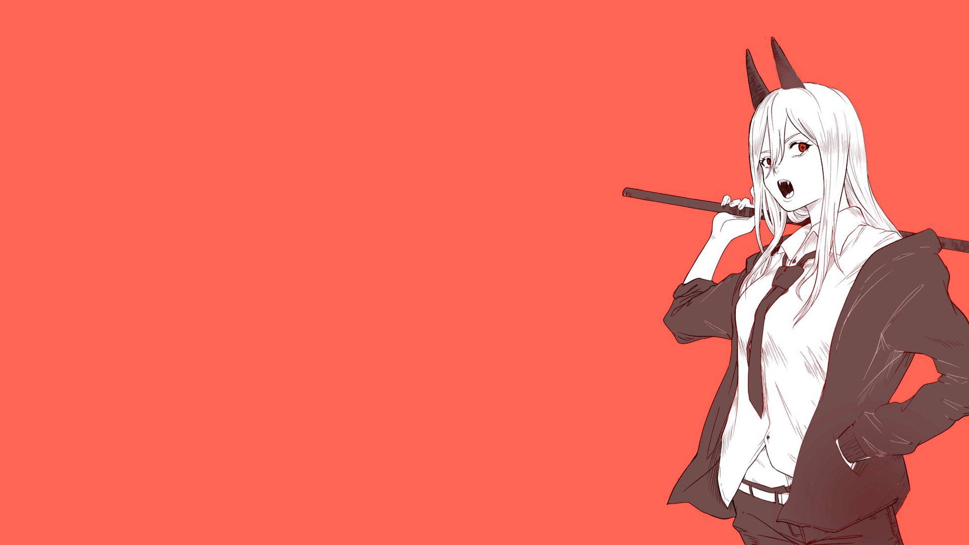 Poderde Chainsaw Man Minimalista Papel de Parede