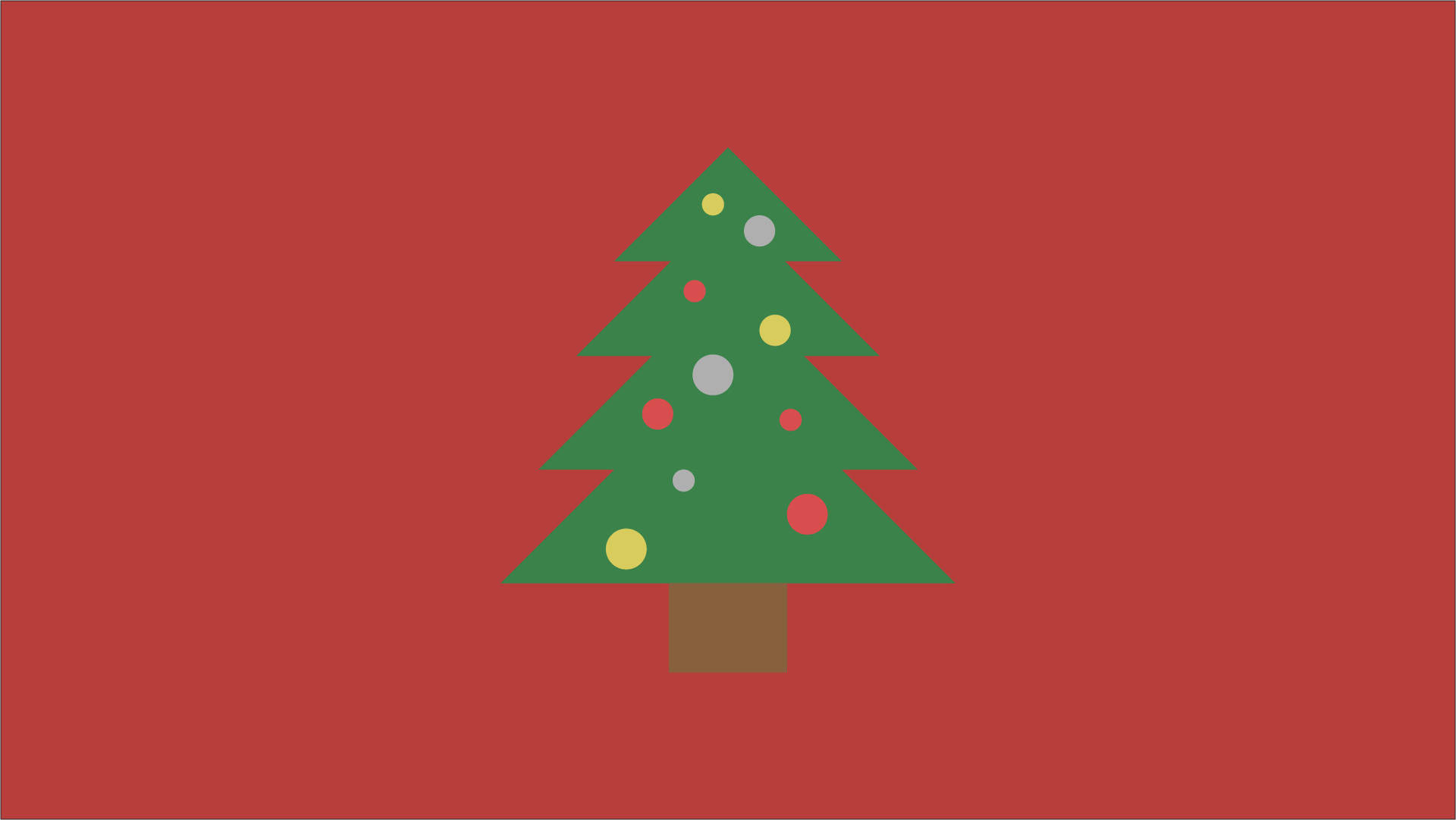 Minimalist Christmas Tree On Red Background Wallpaper