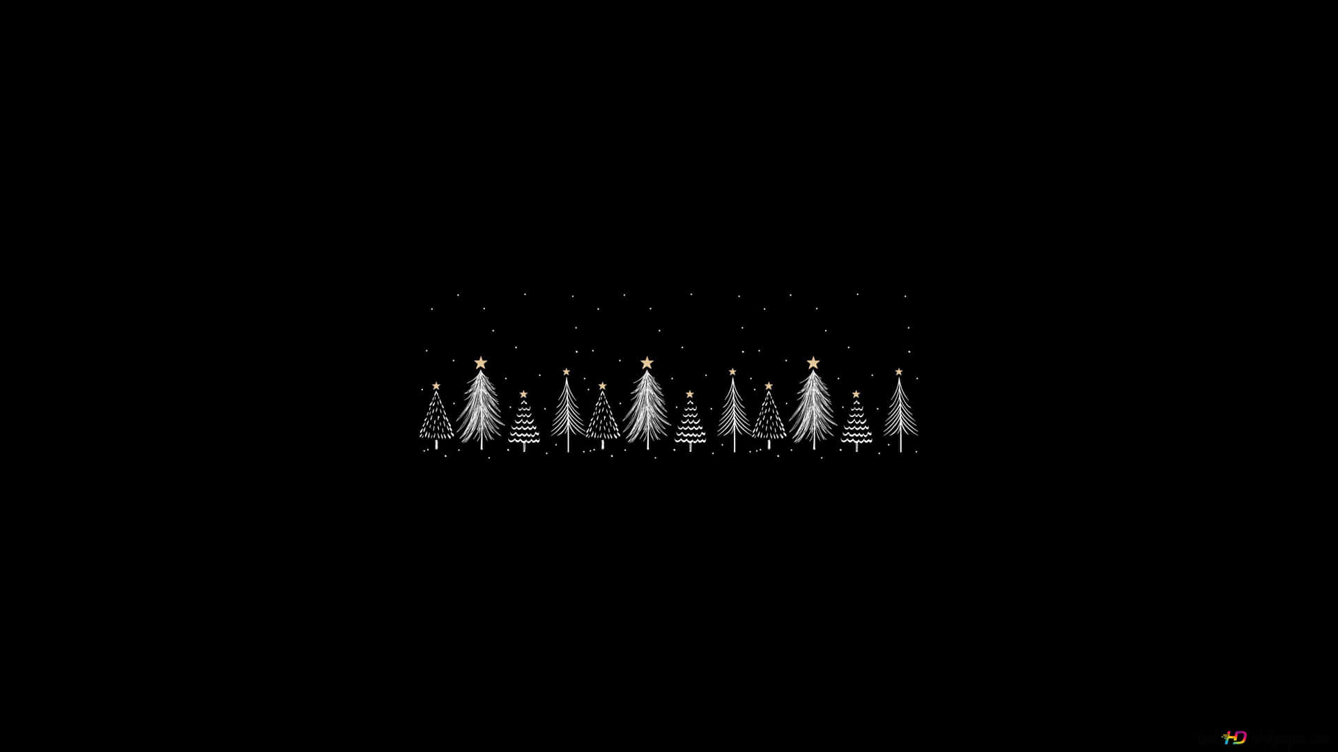 Minimalist Christmas Desktop White Trees Wallpaper