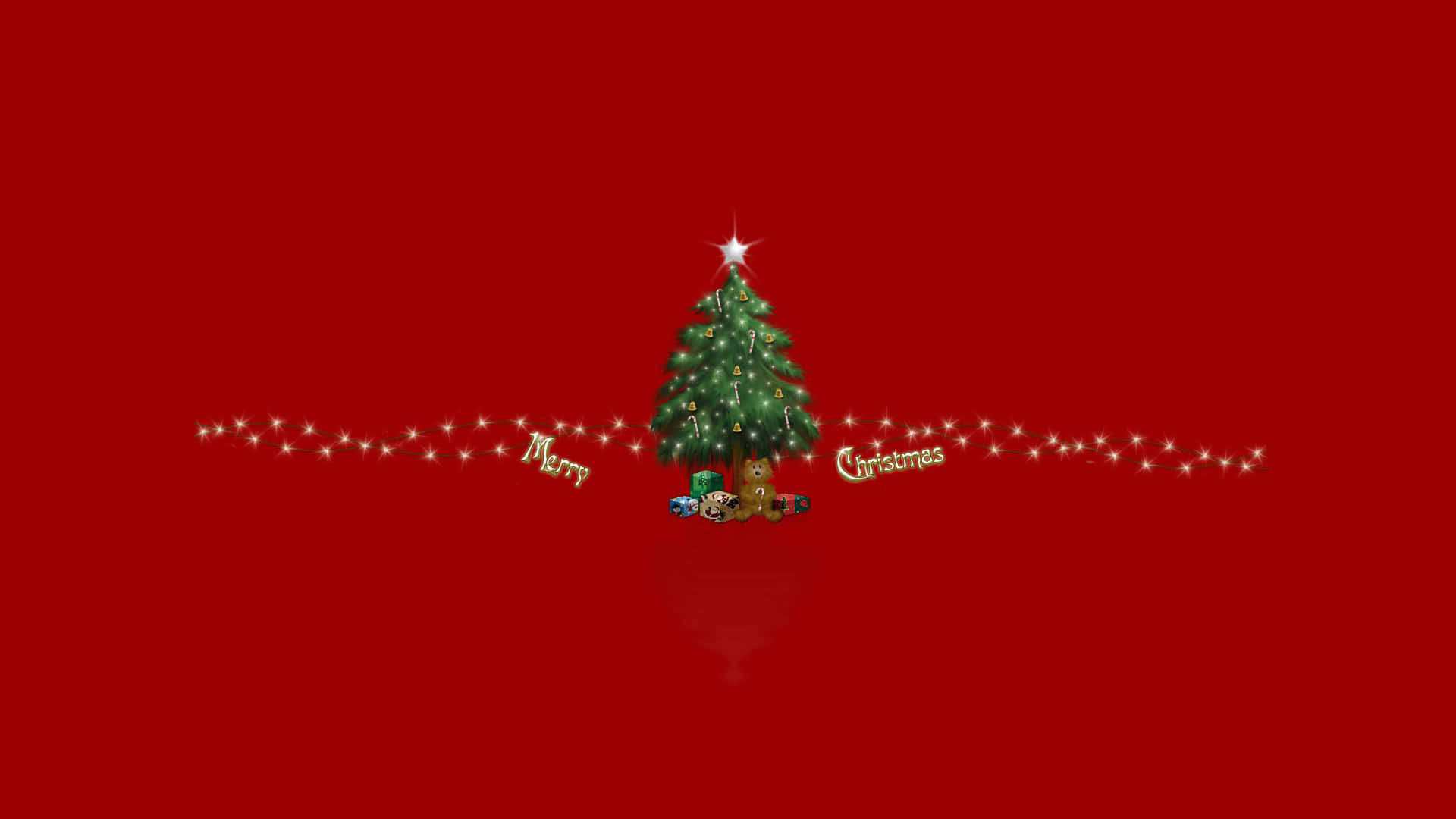 Minimalist Christmas Desktop Twinkling Lights Wallpaper