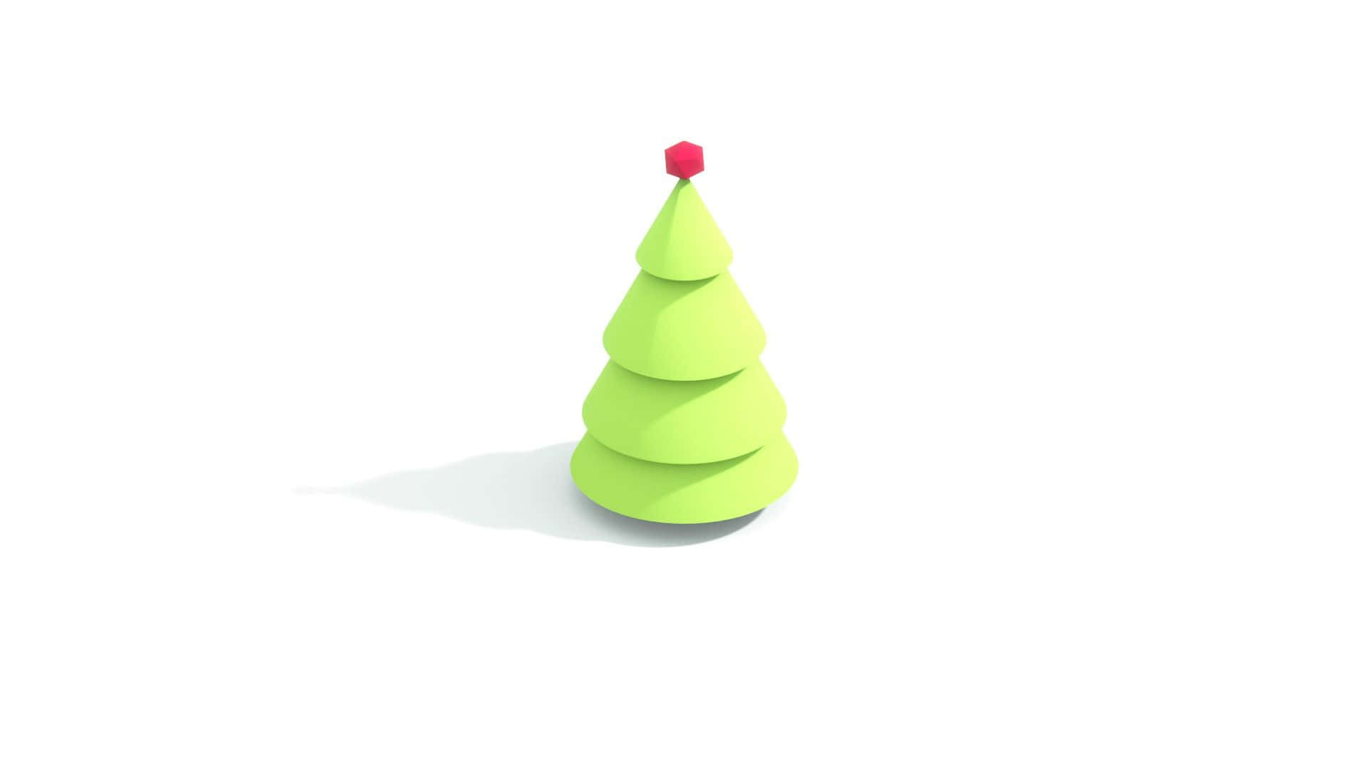 Minimalist Christmas Desktop Green Tree Wallpaper