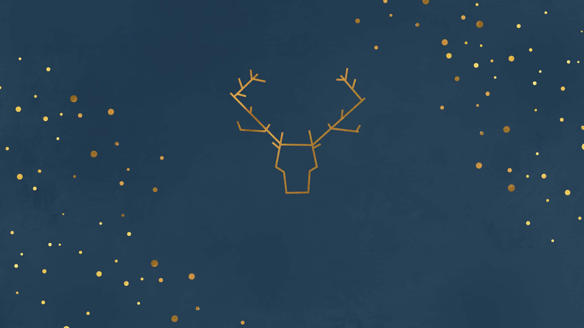 Minimalist Christmas Desktop Gold Deer Wallpaper