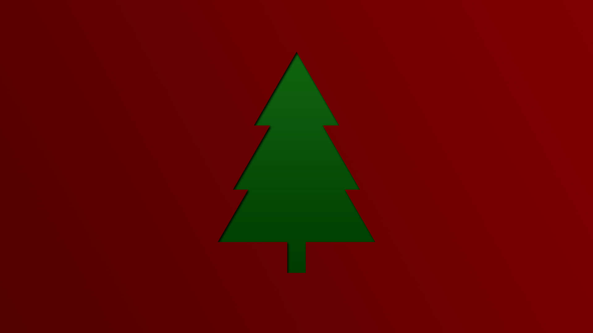 Escritoriode Navidad Minimalista Verde Sobre Rojo. Fondo de pantalla