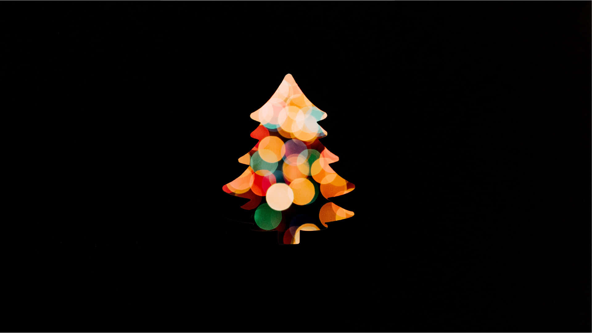 Minimalist Christmas Desktop Colorful Lights Wallpaper