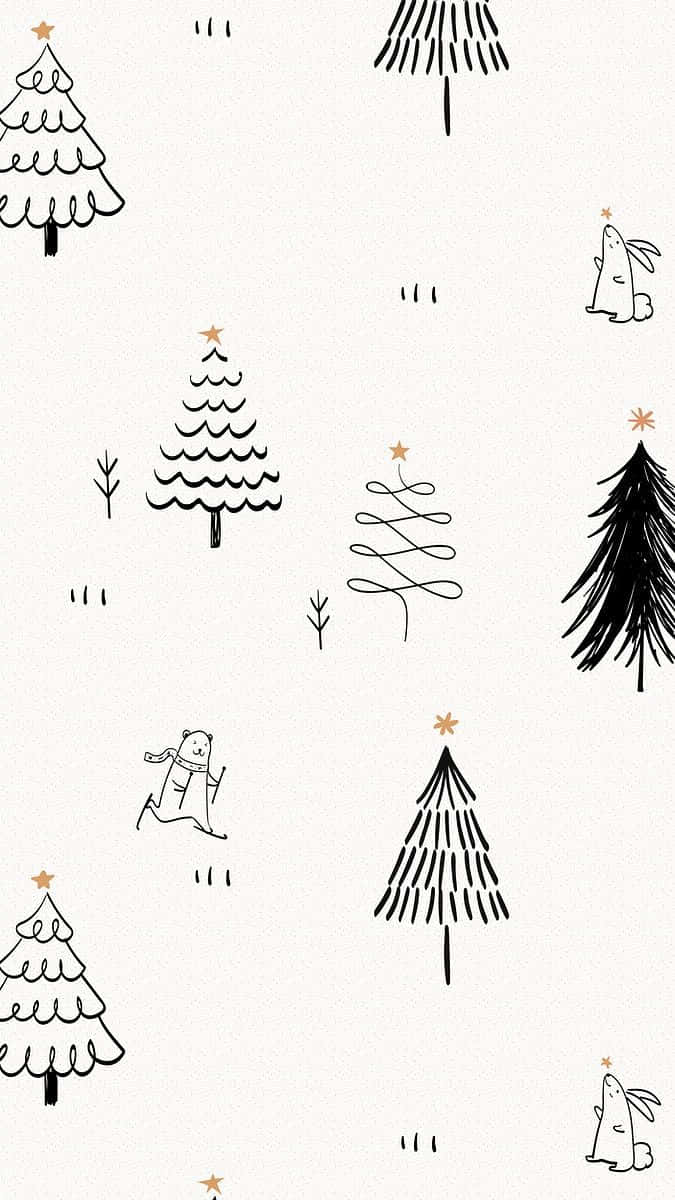 Minimalist Christmas Pattern Wallpaper