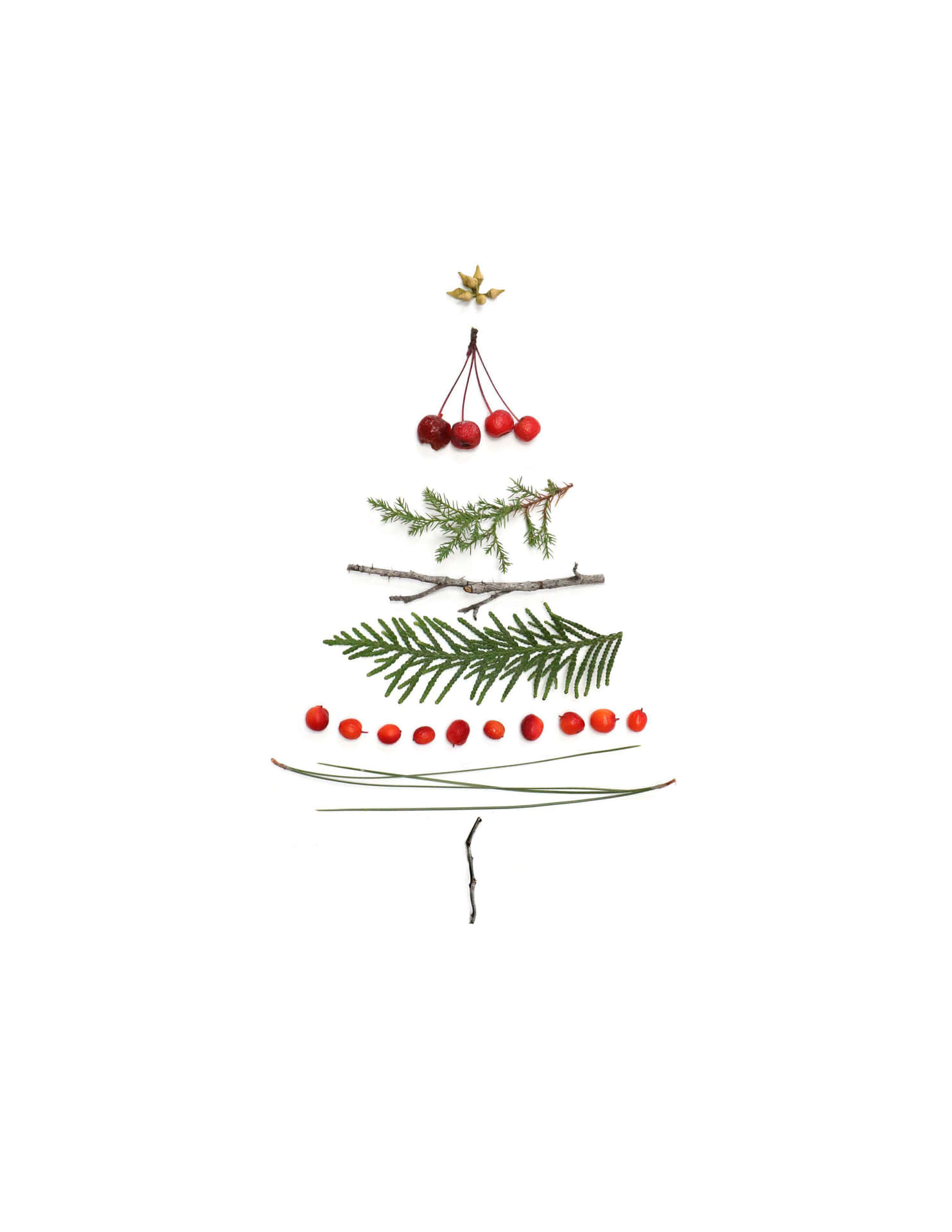 Minimalist Christmas Tree Art Wallpaper