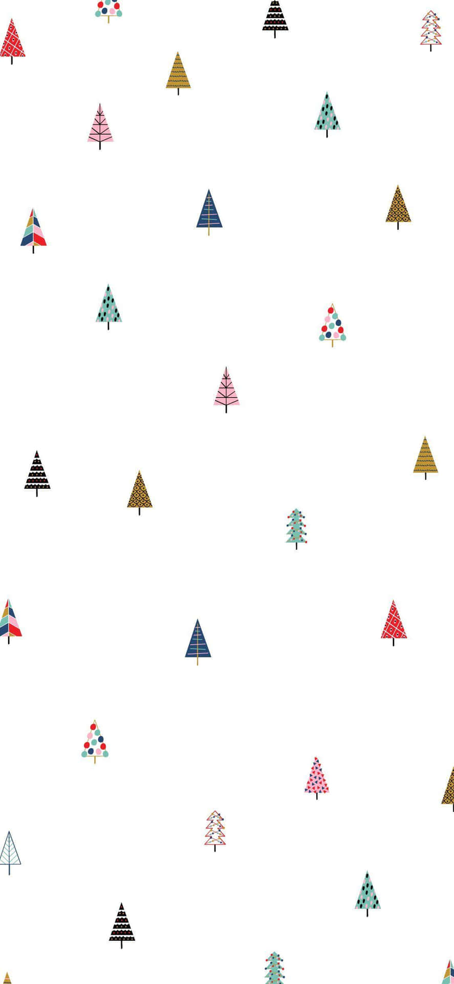 Minimalist Christmas Trees Pattern.jpg Wallpaper