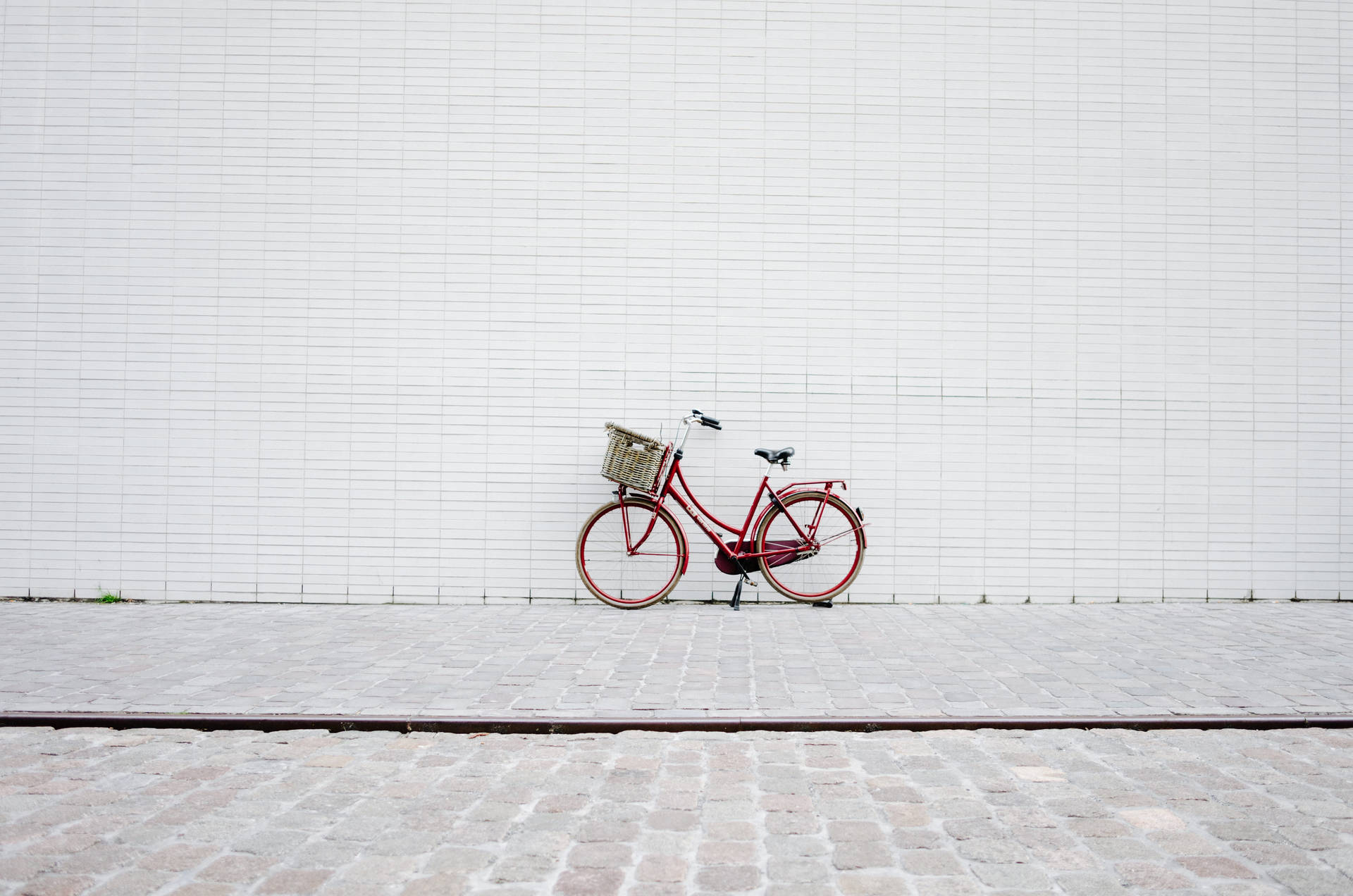 Minimalist City Red Bike Background