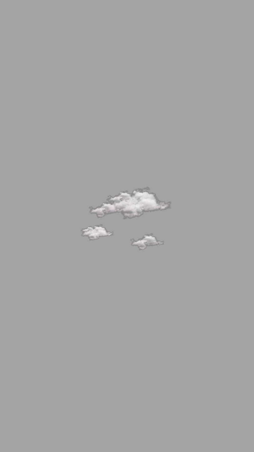 Minimalist Clouds Gray Background Wallpaper