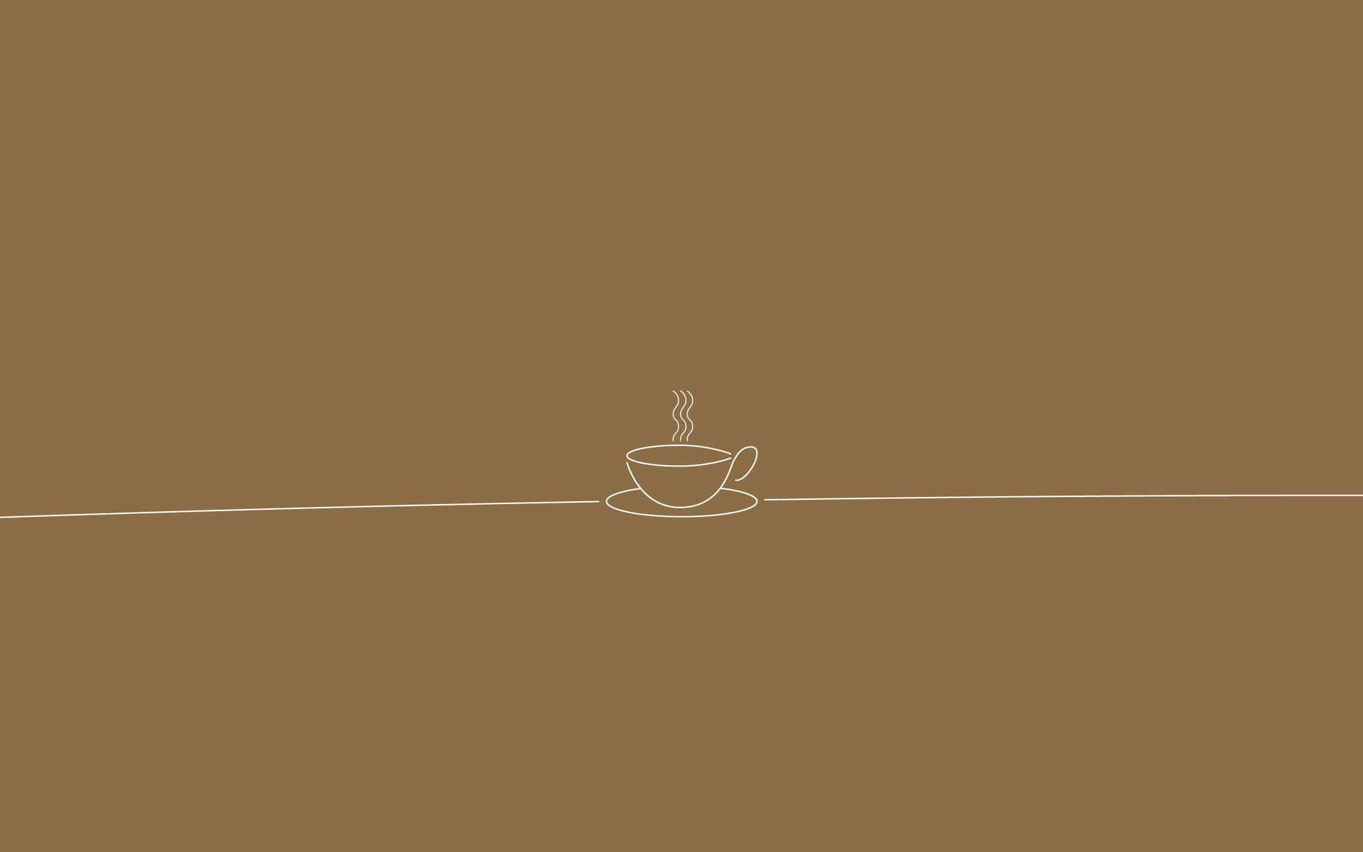 Minimalist Coffee Cup Brown Aesthetic Desktop Wallpaper Wallpaper