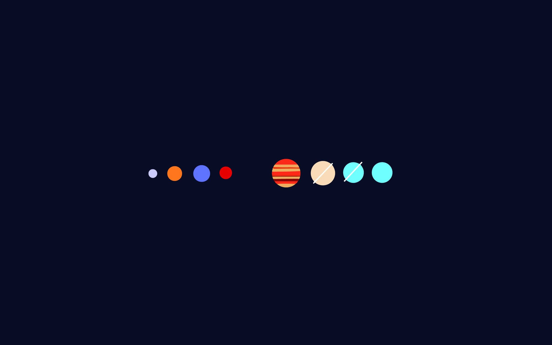 Minimalist Colorful Solar System